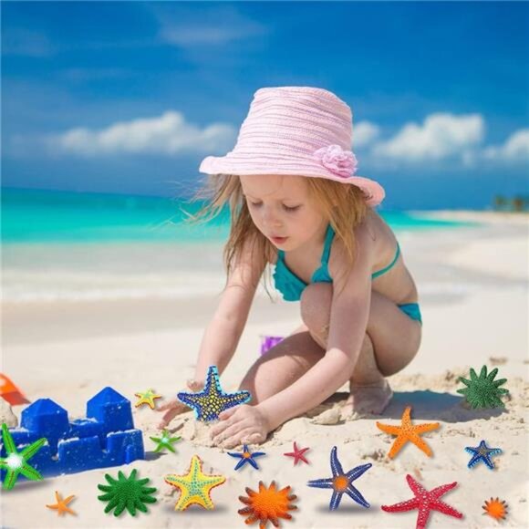 Kids 16 Pieces Big Diving Pool Toys, Beach Colorful Starfish Summer Swimming Toy - Picture 5 of 6